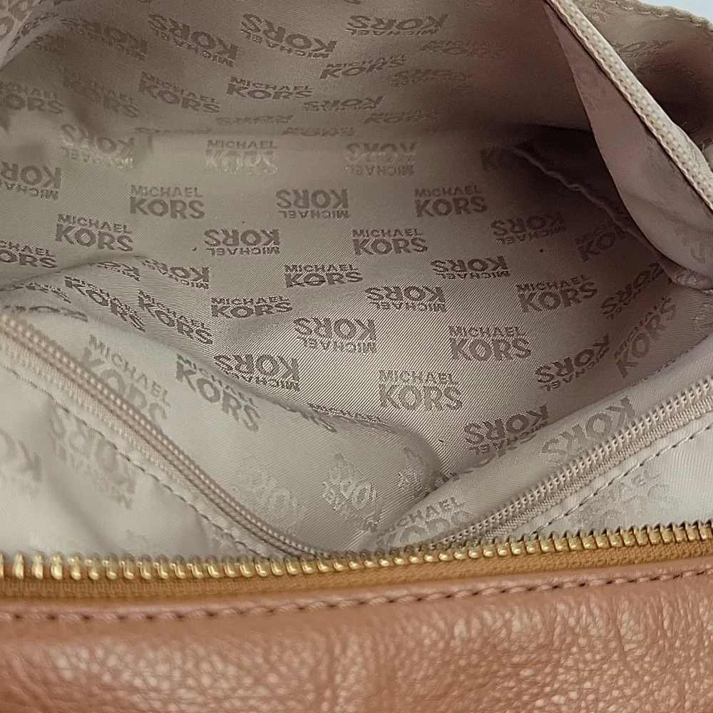 Michael Kors Fulton Pebbled Leather Hobo Bag Brown